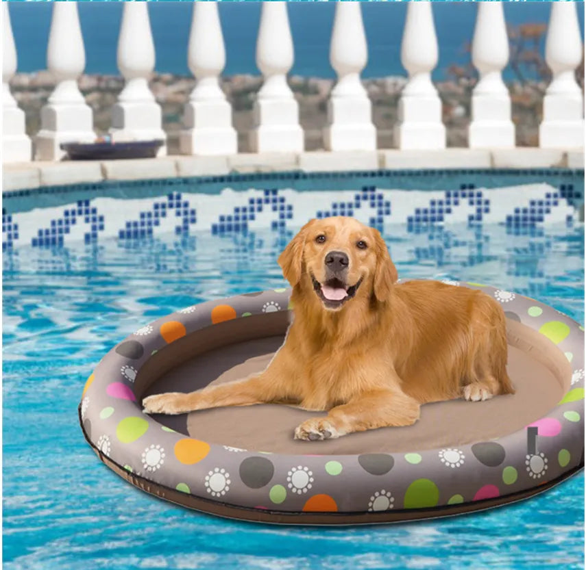 Dog Swimming Pool Inflatable Hammock Pets Pool Floating Bed Spring Summer Swimming Ring - Bellarte Enchanté Dog Swimming Pool Inflatable Hammock Pets Pool Floating Bed Spring Summer Swimming Ring